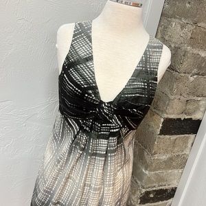 Calvin Klein Black and Gray Sleeveless v-neck Dress size 6